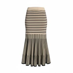 Striped Knit Midi Skirt